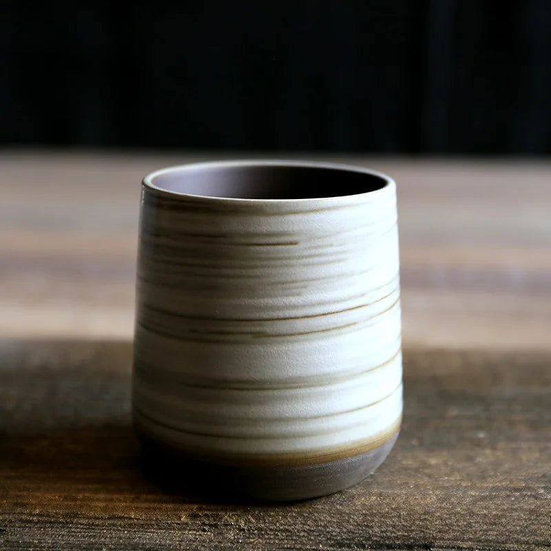 Ceramic Cup Vintage Coarse Pottery Restaurant Kiln Coffee Cups Household Drinking Large Water Cup Japanese Simple Gradient Mugs