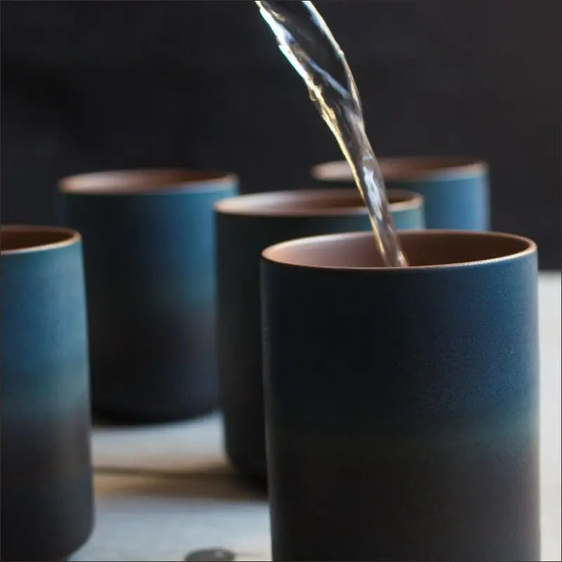 Ceramic Cup Vintage Coarse Pottery Restaurant Kiln Coffee Cups Household Drinking Large Water Cup Japanese Simple Gradient Mugs