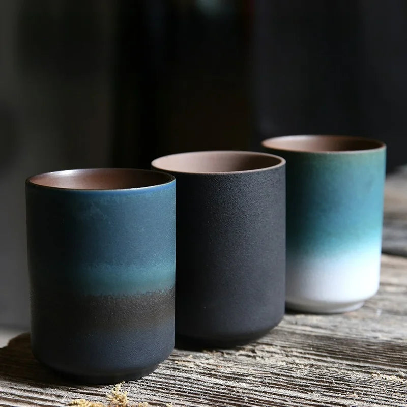 Ceramic Cup Vintage Coarse Pottery Restaurant Kiln Coffee Cups Household Drinking Large Water Cup Japanese Simple Gradient Mugs