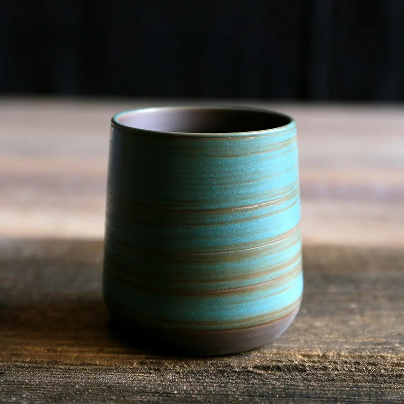 Ceramic Cup Vintage Coarse Pottery Restaurant Kiln Coffee Cups Household Drinking Large Water Cup Japanese Simple Gradient Mugs