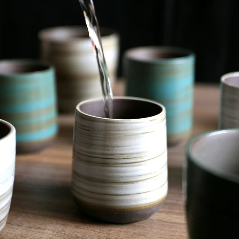 Ceramic Cup Vintage Coarse Pottery Restaurant Kiln Coffee Cups Household Drinking Large Water Cup Japanese Simple Gradient Mugs