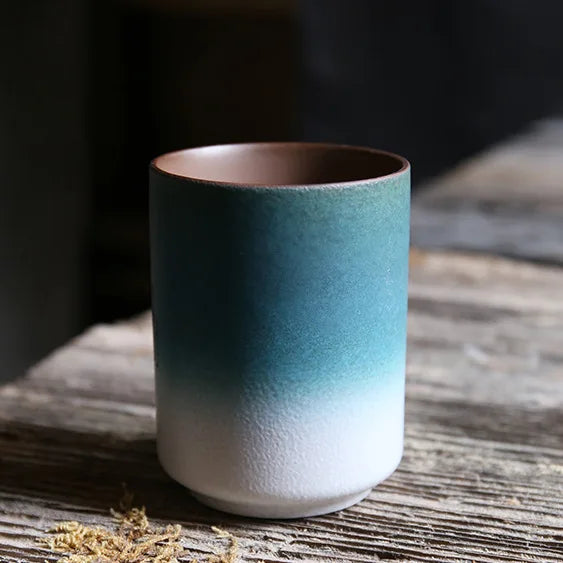 Ceramic Cup Vintage Coarse Pottery Restaurant Kiln Coffee Cups Household Drinking Large Water Cup Japanese Simple Gradient Mugs