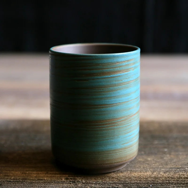 Ceramic Cup Vintage Coarse Pottery Restaurant Kiln Coffee Cups Household Drinking Large Water Cup Japanese Simple Gradient Mugs