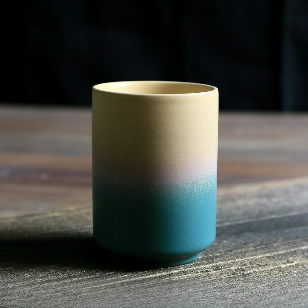 Ceramic Cup Vintage Coarse Pottery Restaurant Kiln Coffee Cups Household Drinking Large Water Cup Japanese Simple Gradient Mugs